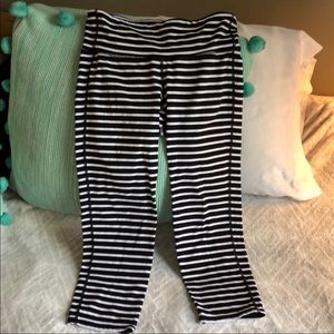 Athleta 3/4 striped leggings